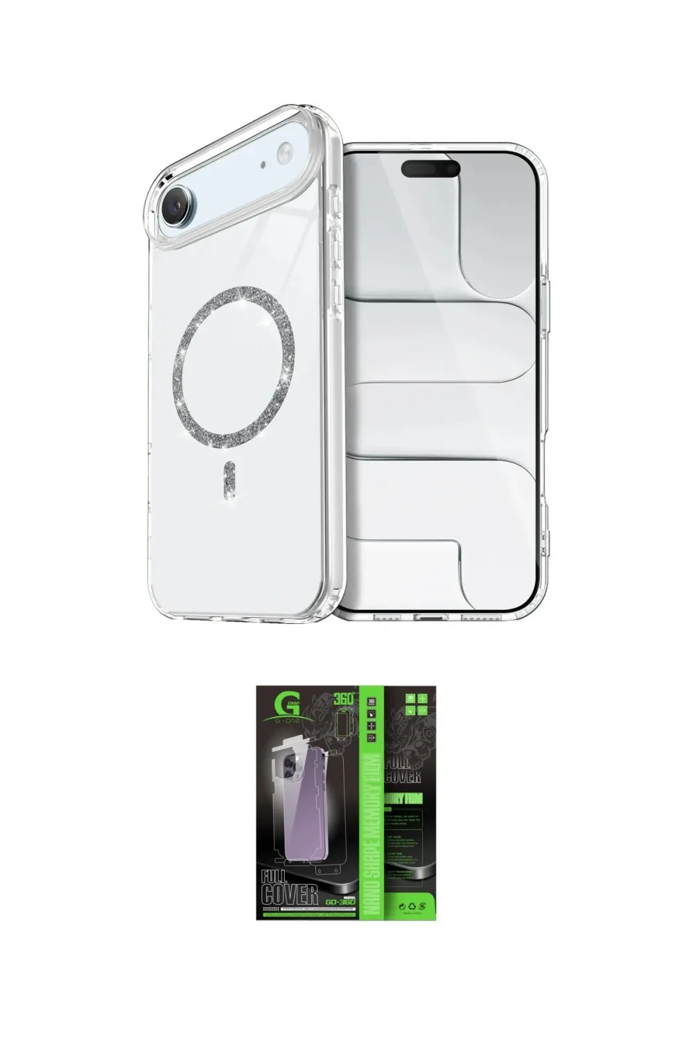 ieg™ iPhone 17 Air Kılıf Kıvılcım Form Prime - Şeffaf 360 Full Body Arka Koruyucu