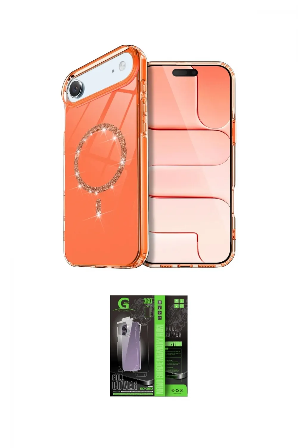 ieg™ iPhone 17 Air Kılıf Kıvılcım Form Prime - Şeffaf 360 Full Body Arka Koruyucu