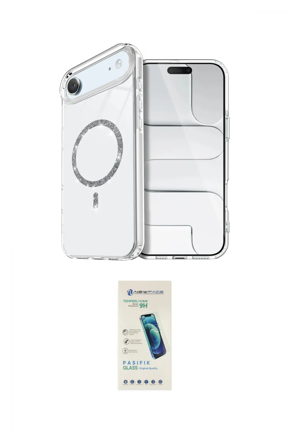 ieg™ iPhone 17 Air Kılıf Kıvılcım Form Prime - Şeffaf Pasifik Cam Ekran Koruyucu