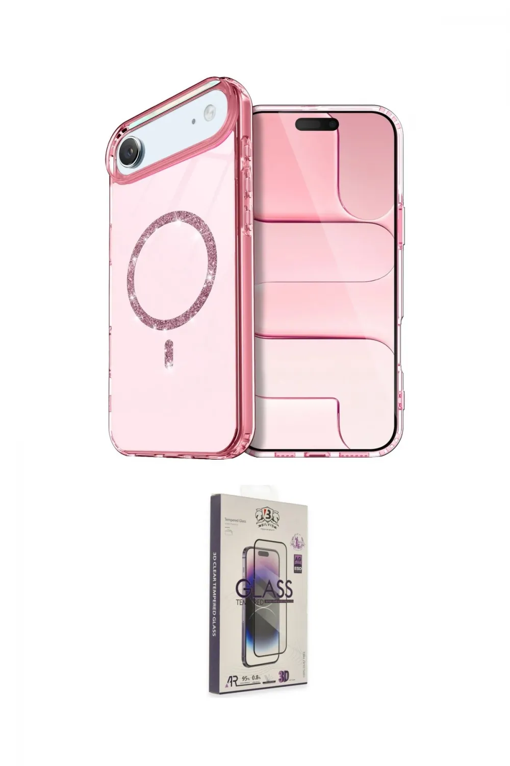 ieg™ iPhone 17 Air Kılıf Kıvılcım Form Prime - Siyah Bilvis 3D Cam Ekran Koruyucu