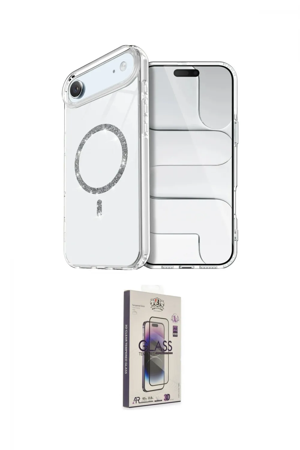 ieg™ iPhone 17 Air Kılıf Kıvılcım Form Prime - Siyah Bilvis 3D Cam Ekran Koruyucu