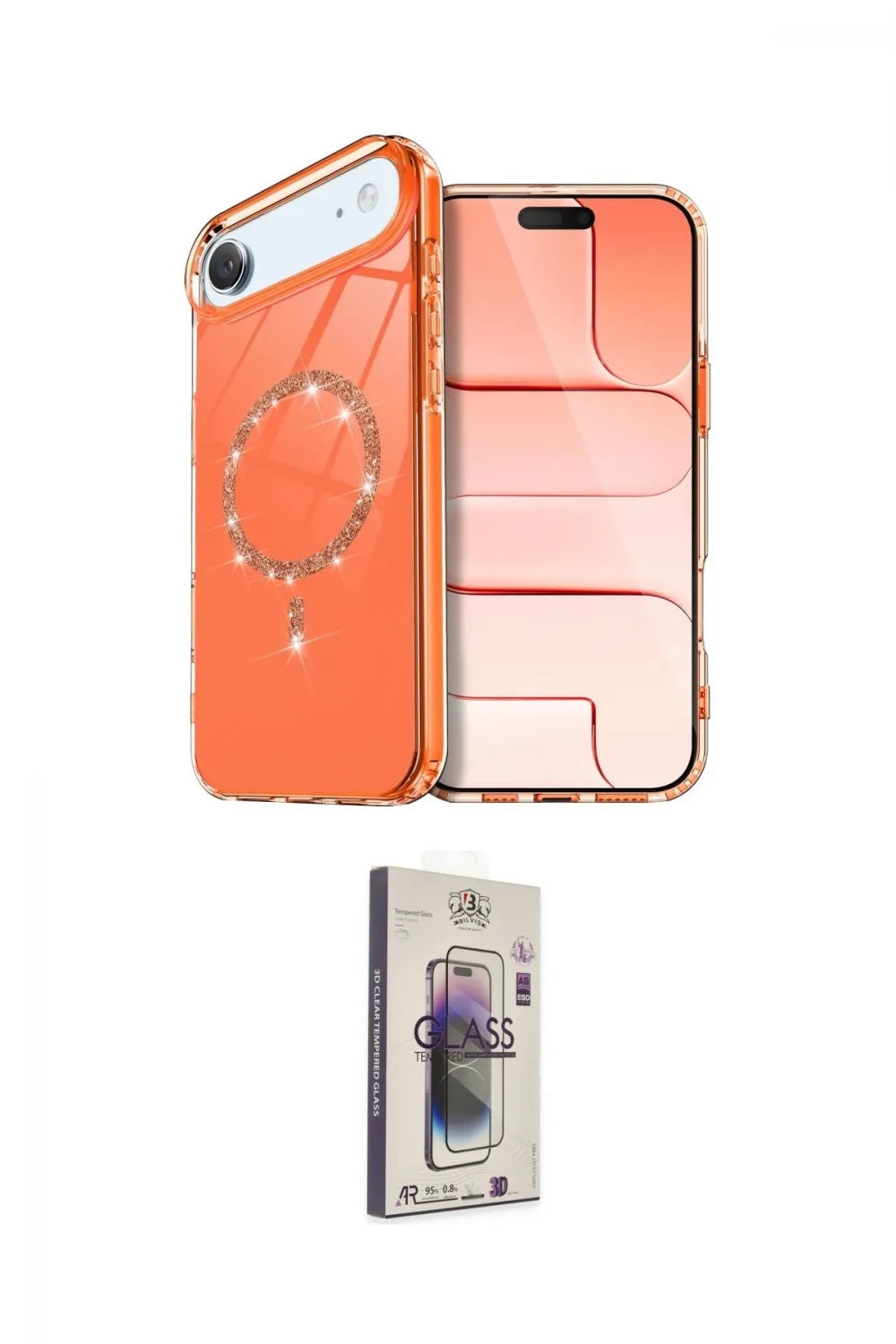 ieg™ iPhone 17 Air Kılıf Kıvılcım Form Prime - Siyah Bilvis 3D Cam Ekran Koruyucu