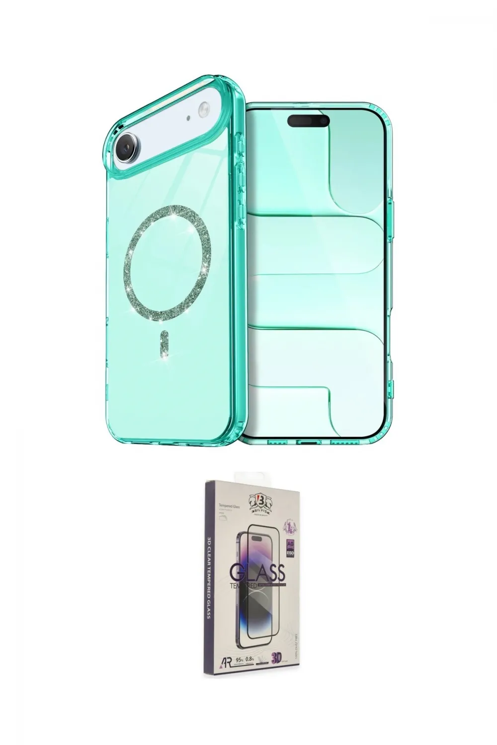 ieg™ iPhone 17 Air Kılıf Kıvılcım Form Prime - Siyah Bilvis 3D Cam Ekran Koruyucu