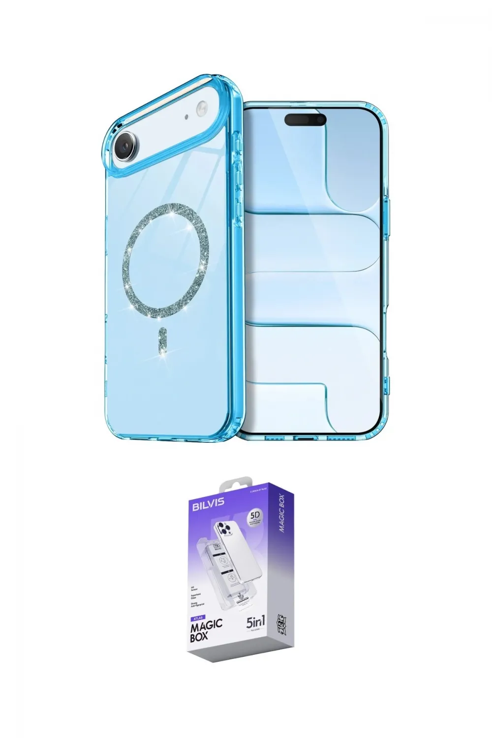 ieg™ iPhone 17 Air Kılıf Kıvılcım Form Prime - Siyah Bilvis 5in1 3D Magic Cam Ekran Koruyucu