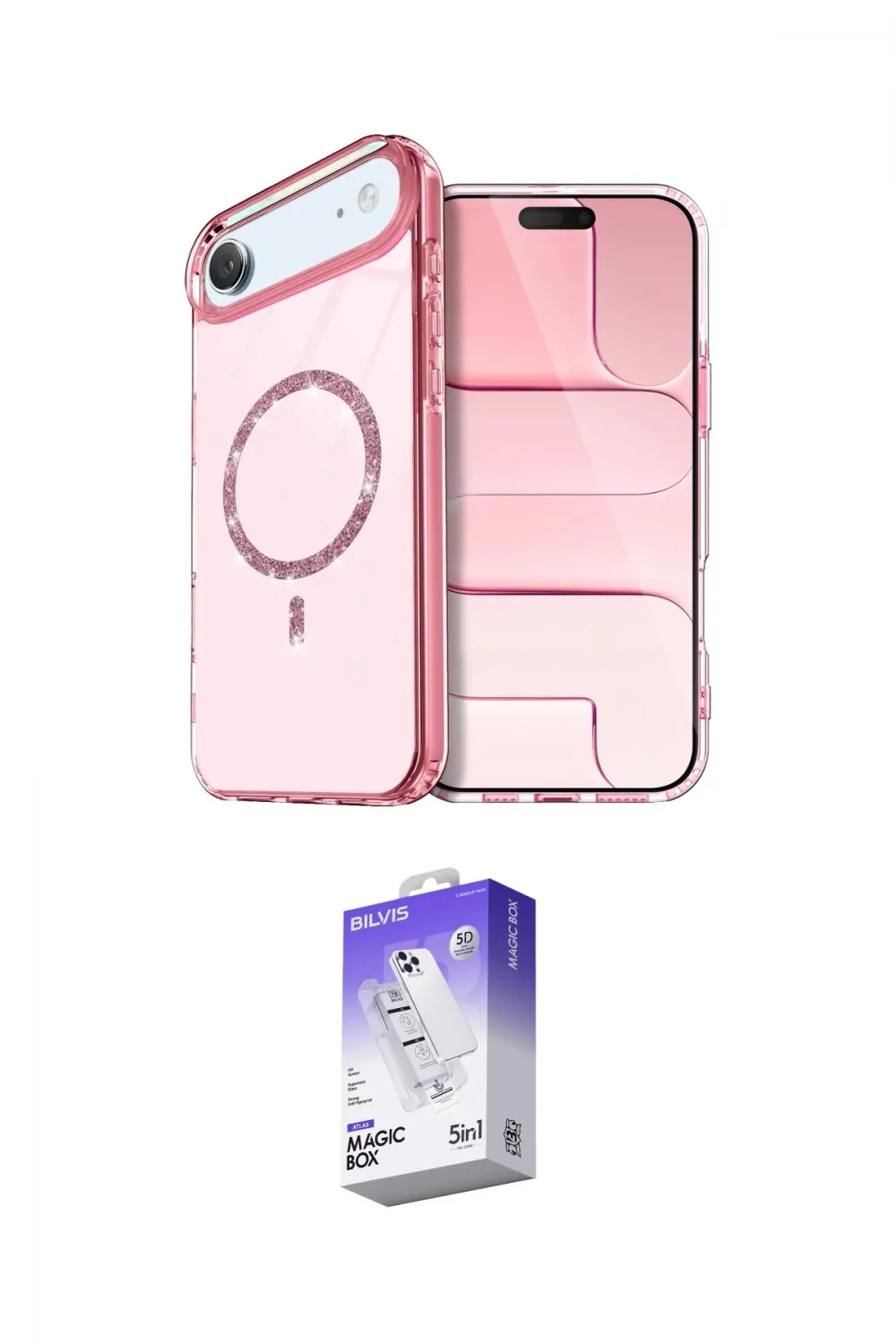 ieg™ iPhone 17 Air Kılıf Kıvılcım Form Prime - Siyah Bilvis 5in1 3D Magic Cam Ekran Koruyucu