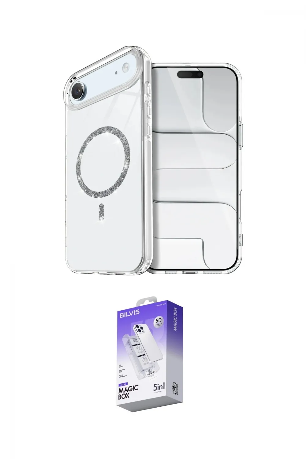 ieg™ iPhone 17 Air Kılıf Kıvılcım Form Prime - Siyah Bilvis 5in1 3D Magic Cam Ekran Koruyucu