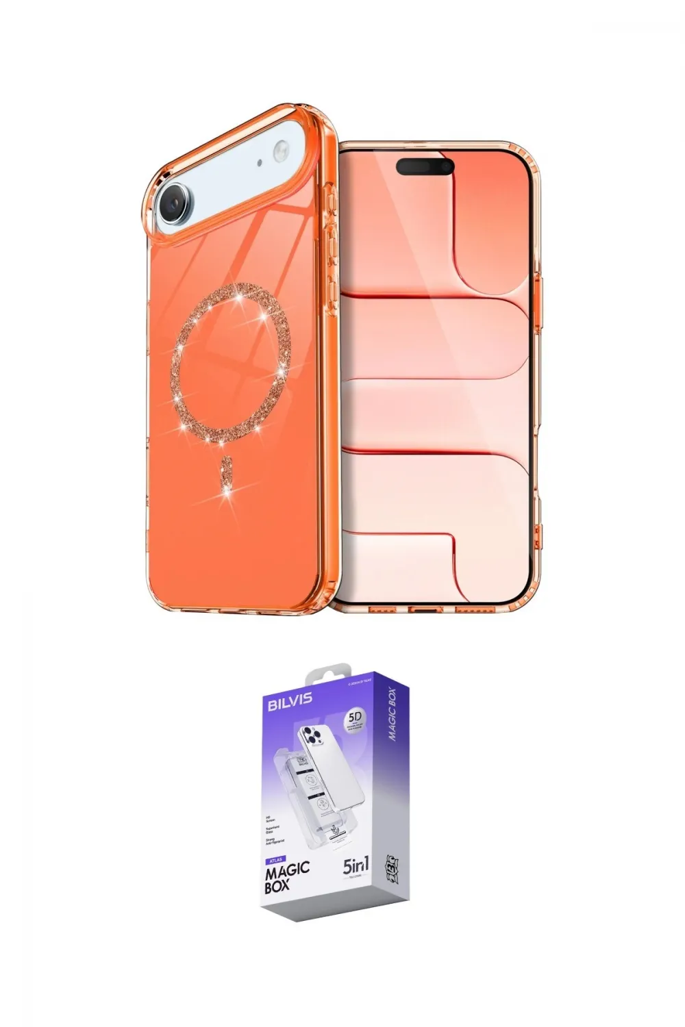 ieg™ iPhone 17 Air Kılıf Kıvılcım Form Prime - Siyah Bilvis 5in1 3D Magic Cam Ekran Koruyucu