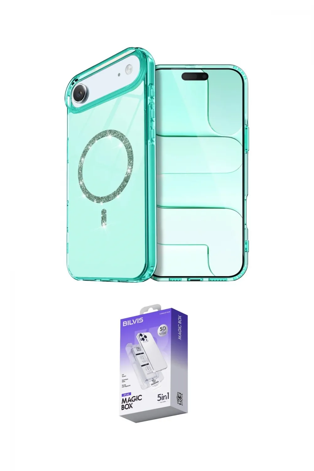 ieg™ iPhone 17 Air Kılıf Kıvılcım Form Prime - Siyah Bilvis 5in1 3D Magic Cam Ekran Koruyucu