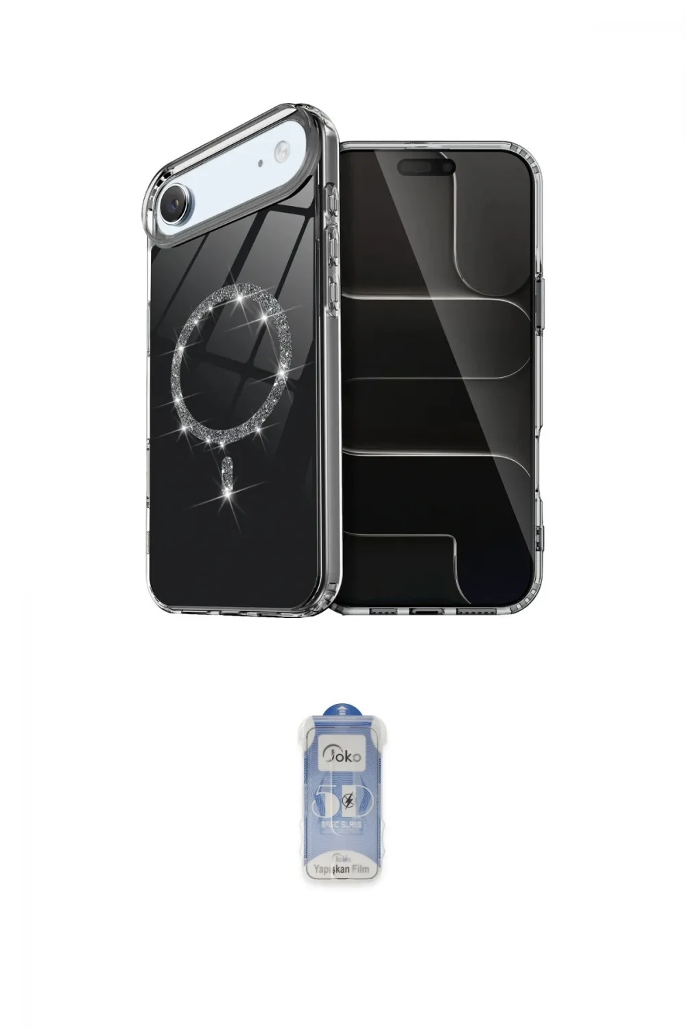 ieg™ iPhone 17 Air Kılıf Kıvılcım Form Prime - Siyah Joko Magic 5D Cam