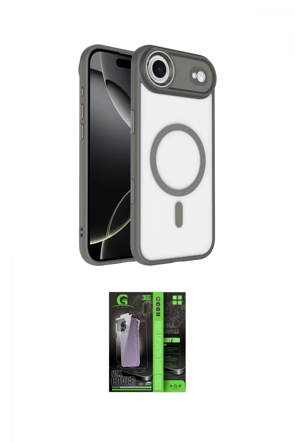 ieg™ iPhone 17 Air Kılıf Kıvılcım Prime - Şeffaf 360 Full Body Arka Koruyucu