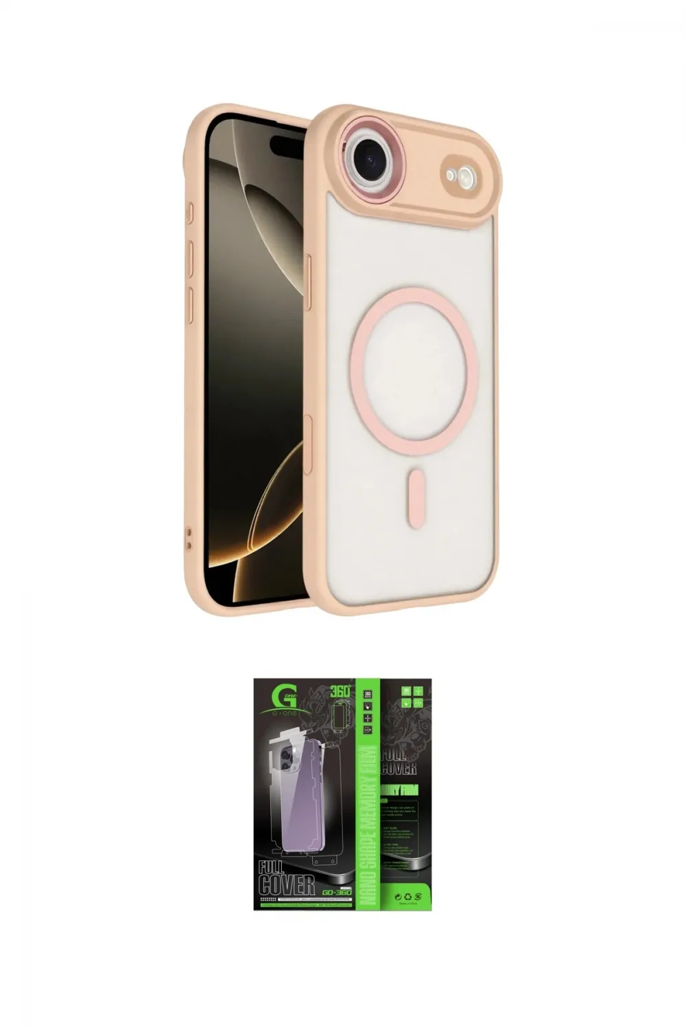 ieg™ iPhone 17 Air Kılıf Kıvılcım Prime - Şeffaf 360 Full Body Arka Koruyucu