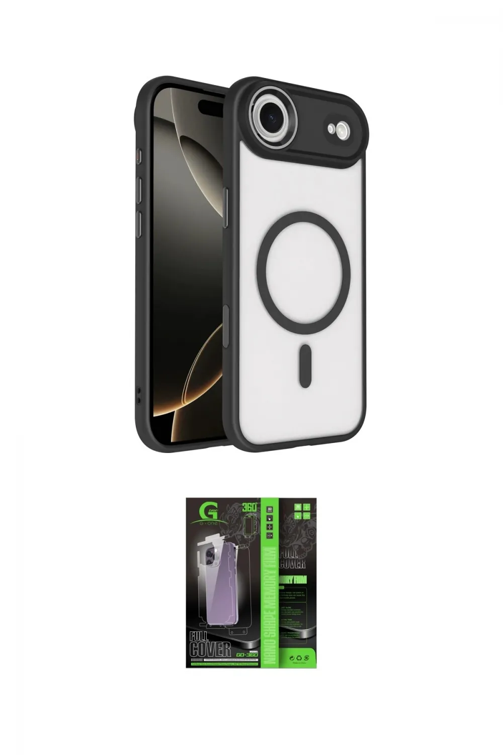 ieg™ iPhone 17 Air Kılıf Kıvılcım Prime - Şeffaf 360 Full Body Arka Koruyucu