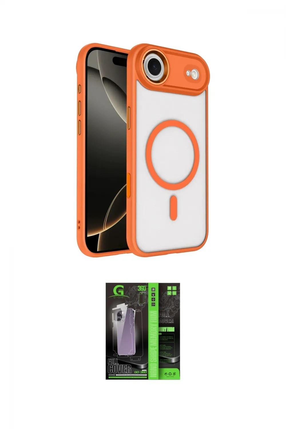ieg™ iPhone 17 Air Kılıf Kıvılcım Prime - Şeffaf 360 Full Body Arka Koruyucu