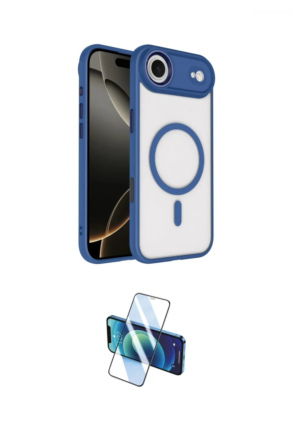 ieg™ iPhone 17 Air Kılıf Kıvılcım Prime - Siyah 3D Antistatik Cam Ekran Koruyucu