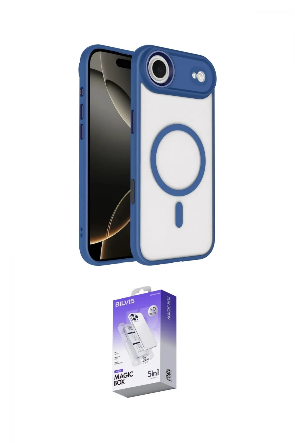 ieg™ iPhone 17 Air Kılıf Kıvılcım Prime - Siyah Bilvis 5in1 3D Magic Cam Ekran Koruyucu