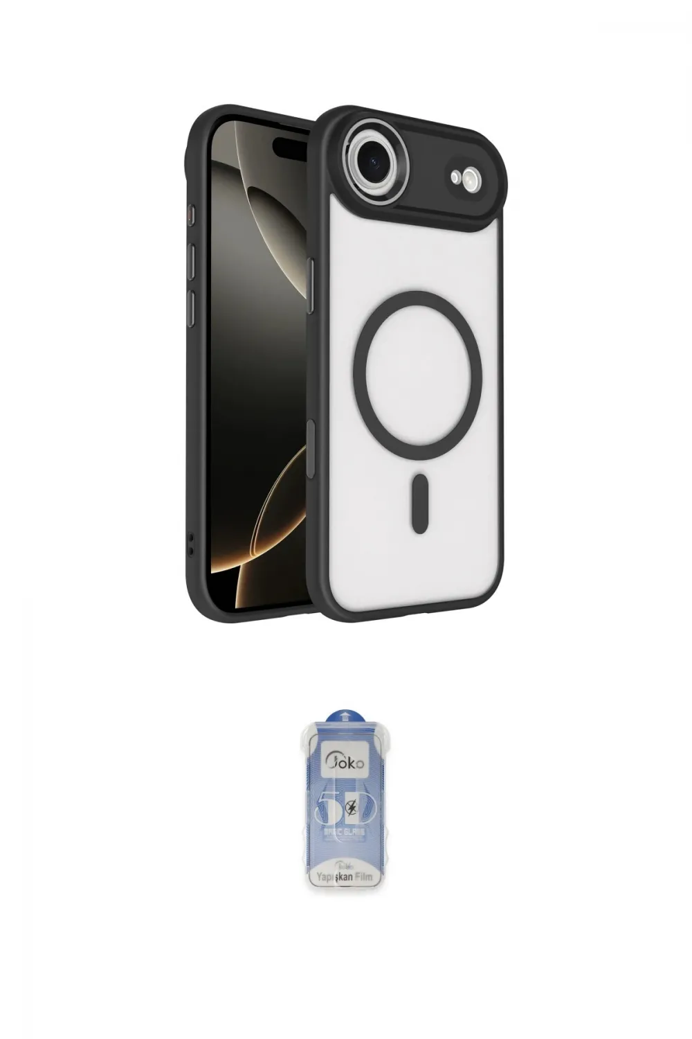 ieg™ iPhone 17 Air Kılıf Kıvılcım Prime - Siyah Joko Magic 5D Cam