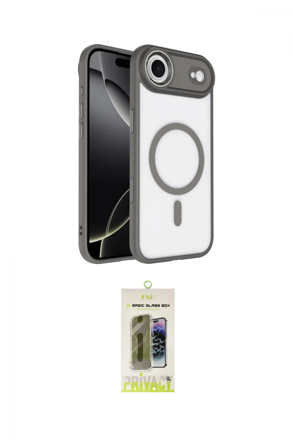 ieg™ iPhone 17 Air Kılıf Kıvılcım Prime - Siyah Joko Magic 5D Hayalet Cam