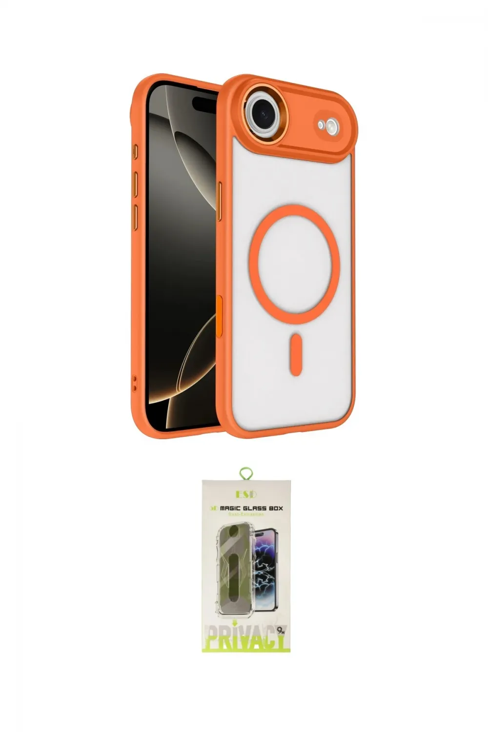 ieg™ iPhone 17 Air Kılıf Kıvılcım Prime - Siyah Joko Magic 5D Hayalet Cam