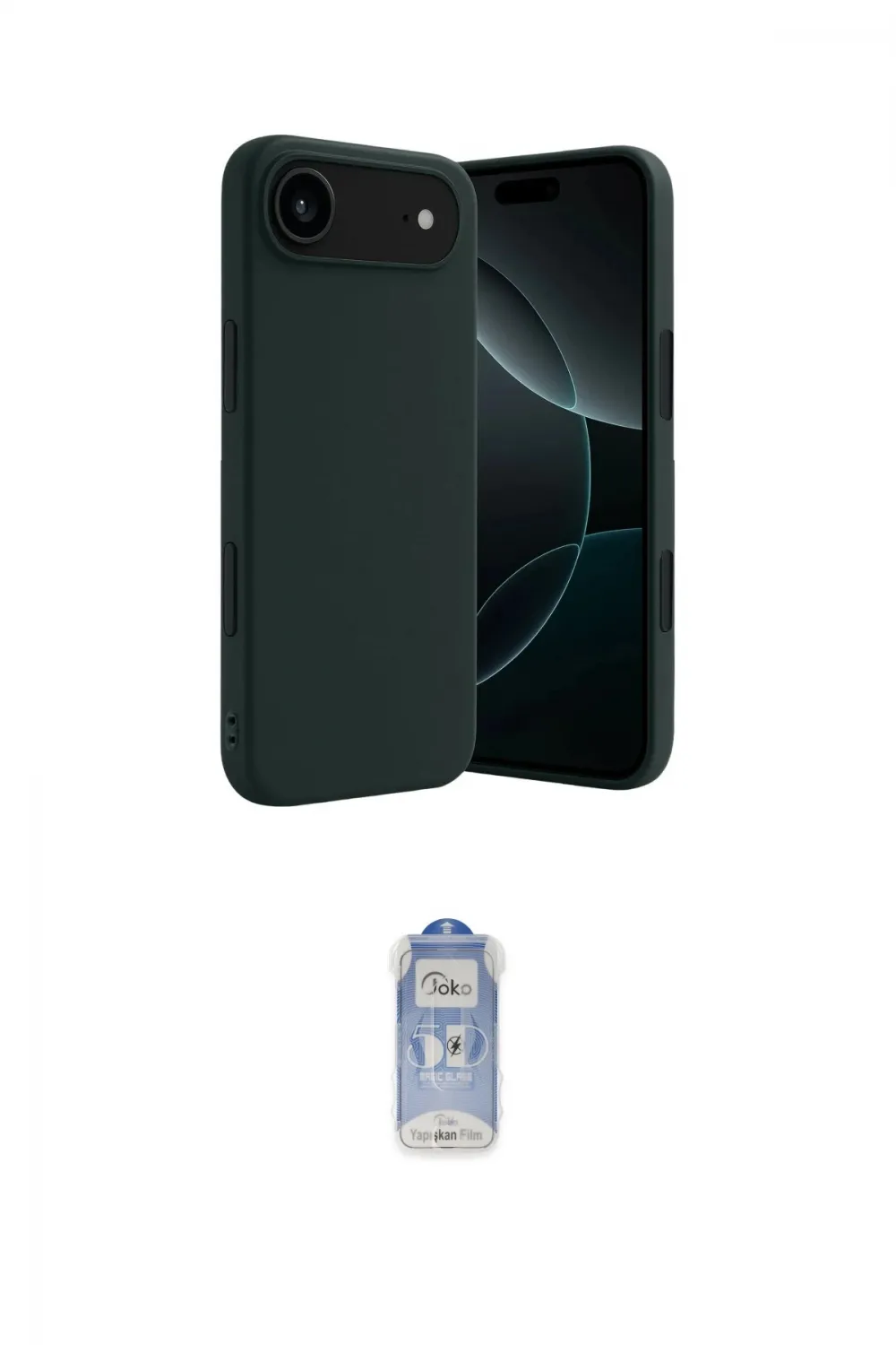 ieg™ iPhone 17 Air Kılıf Kozmos Yansıma Özel Seri - Siyah Joko Magic 5D Cam