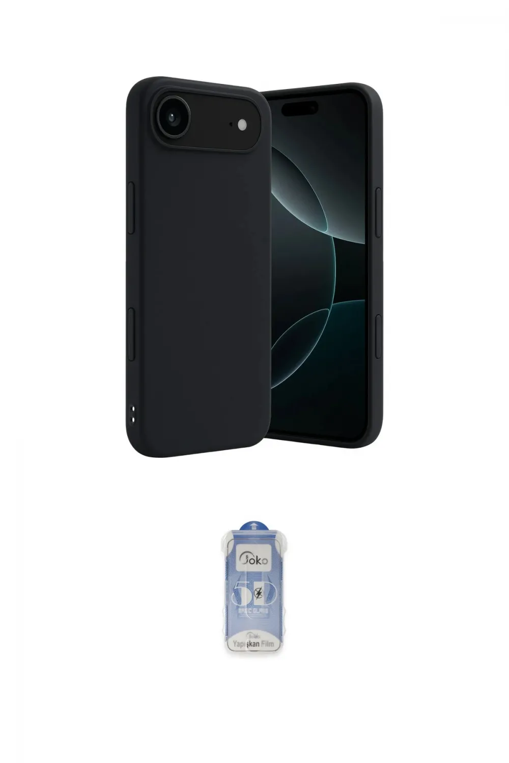 ieg™ iPhone 17 Air Kılıf Kozmos Yansıma Özel Seri - Siyah Joko Magic 5D Cam