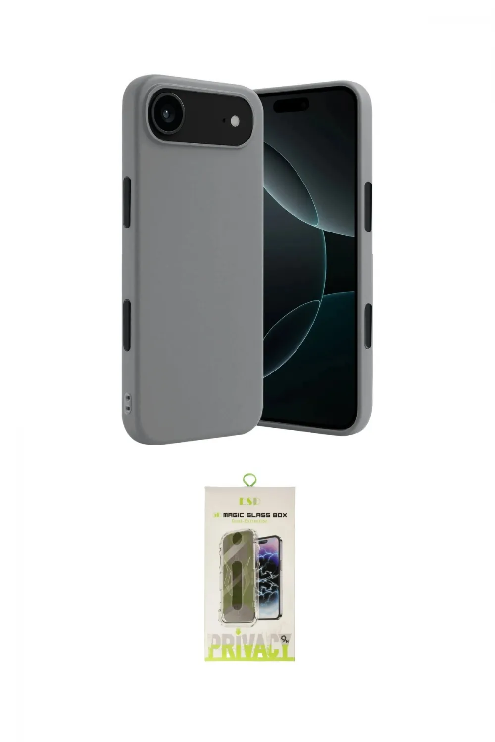 ieg™ iPhone 17 Air Kılıf Kozmos Yansıma Özel Seri - Siyah Joko Magic 5D Hayalet Cam
