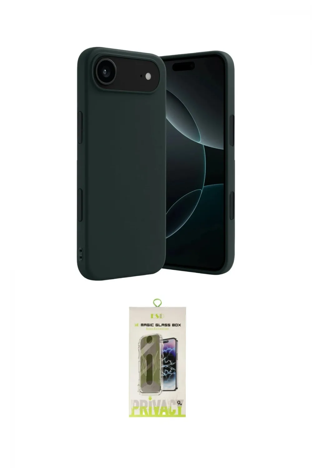 ieg™ iPhone 17 Air Kılıf Kozmos Yansıma Özel Seri - Siyah Joko Magic 5D Hayalet Cam