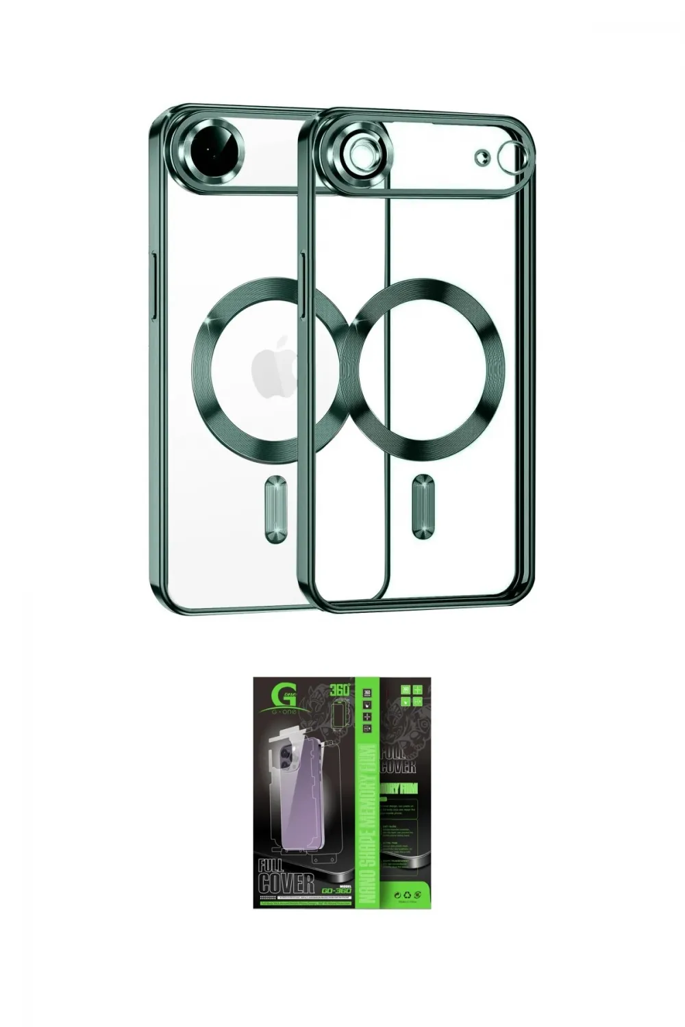 ieg™ iPhone 17 Air Kılıf Nova Işık Özel Seri - Şeffaf 360 Full Body Arka Koruyucu