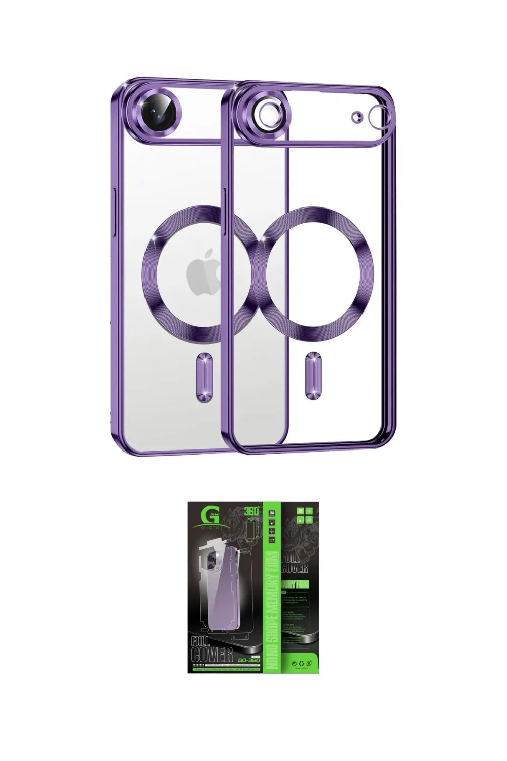 ieg™ iPhone 17 Air Kılıf Nova Işık Özel Seri - Şeffaf 360 Full Body Arka Koruyucu