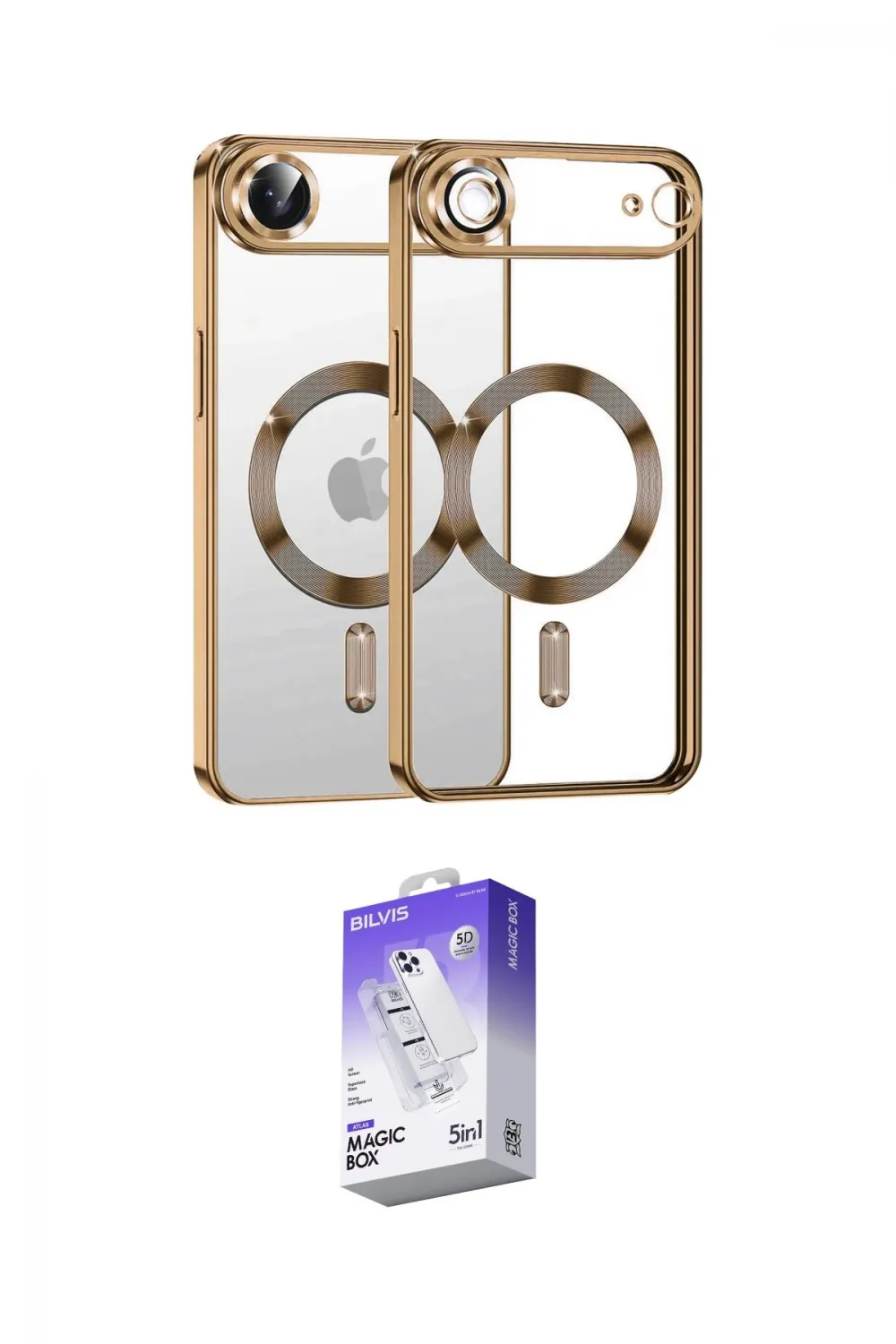 ieg™ iPhone 17 Air Kılıf Nova Işık Özel Seri - Siyah Bilvis 5in1 3D Magic Cam Ekran Koruyucu