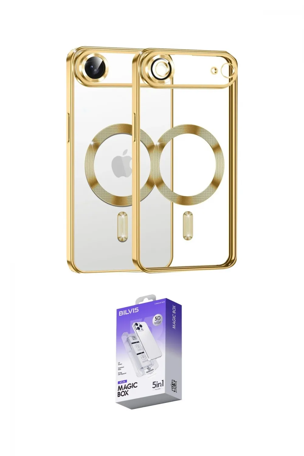 ieg™ iPhone 17 Air Kılıf Nova Işık Özel Seri - Siyah Bilvis 5in1 3D Magic Cam Ekran Koruyucu