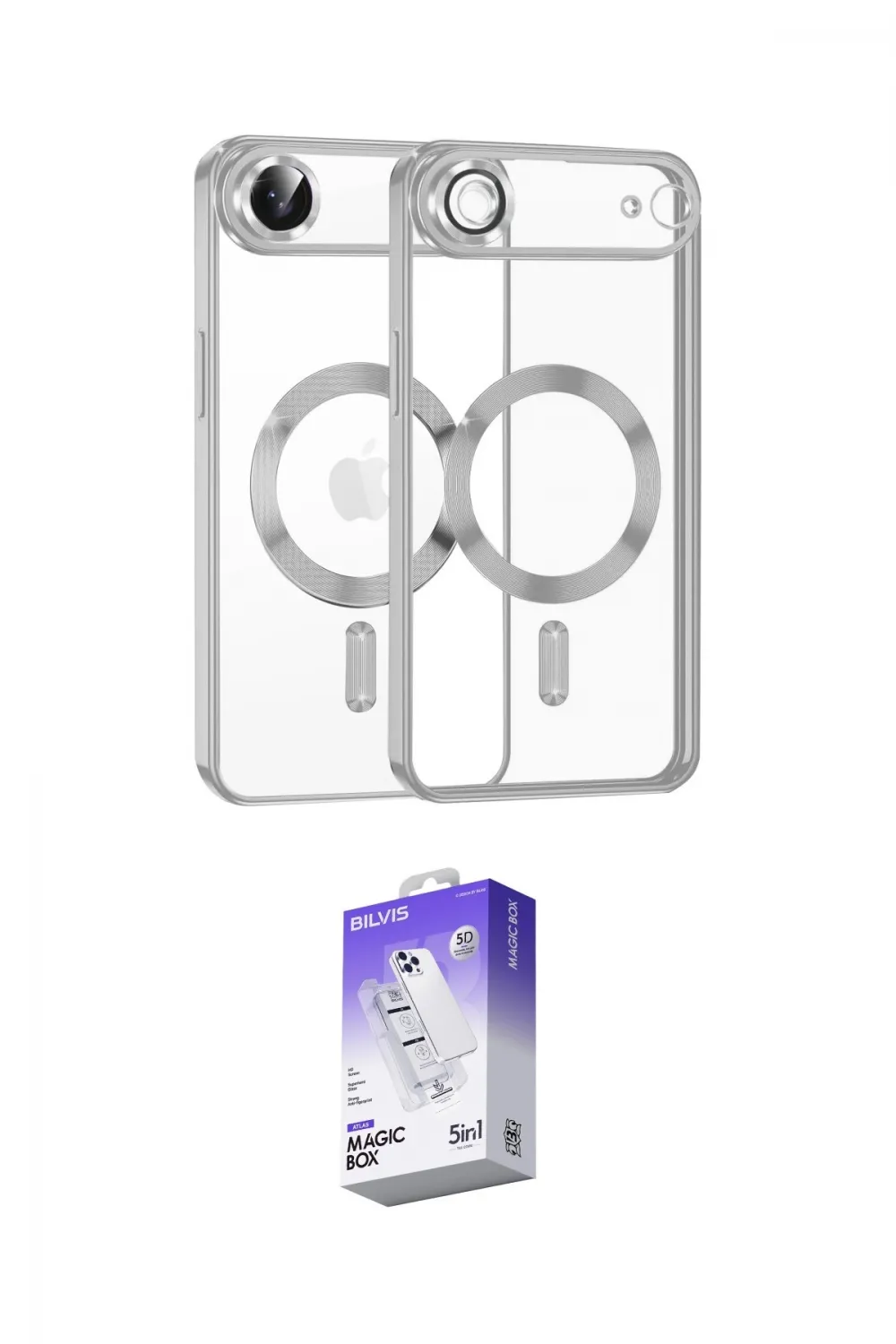 ieg™ iPhone 17 Air Kılıf Nova Işık Özel Seri - Siyah Bilvis 5in1 3D Magic Cam Ekran Koruyucu