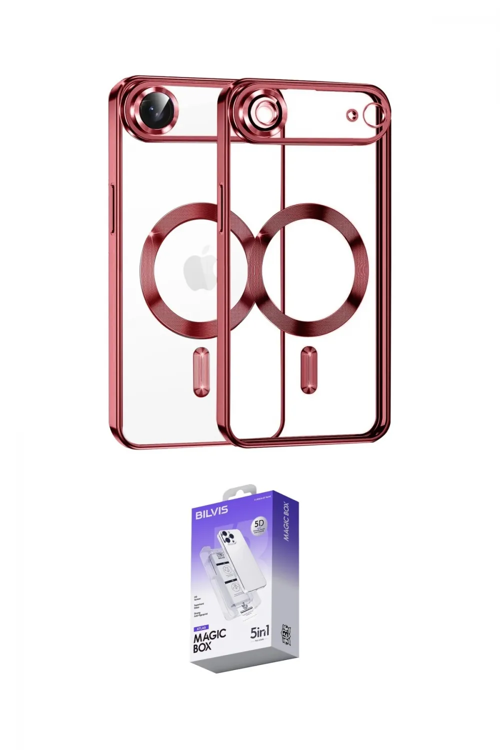 ieg™ iPhone 17 Air Kılıf Nova Işık Özel Seri - Siyah Bilvis 5in1 3D Magic Cam Ekran Koruyucu