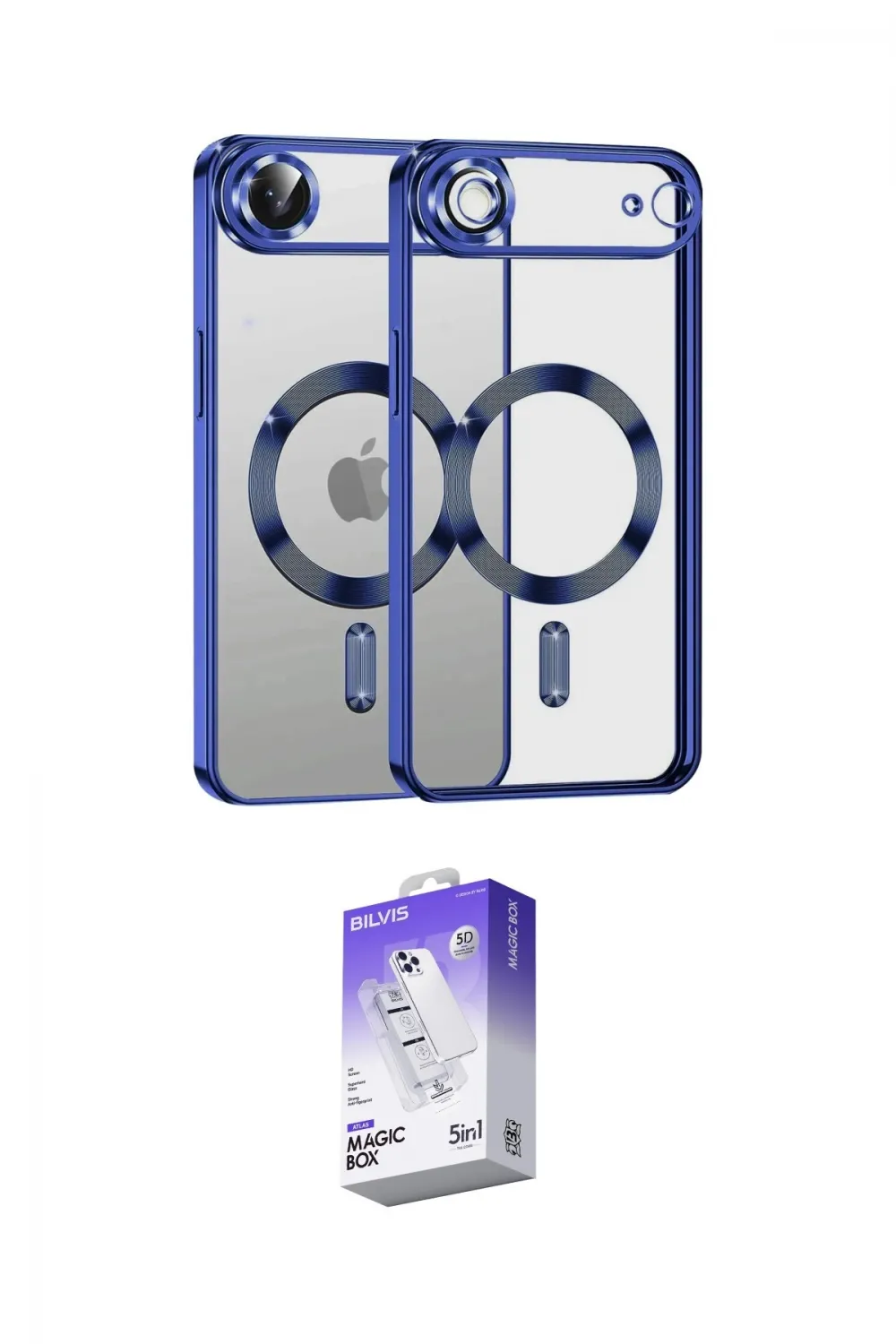 ieg™ iPhone 17 Air Kılıf Nova Işık Özel Seri - Siyah Bilvis 5in1 3D Magic Cam Ekran Koruyucu