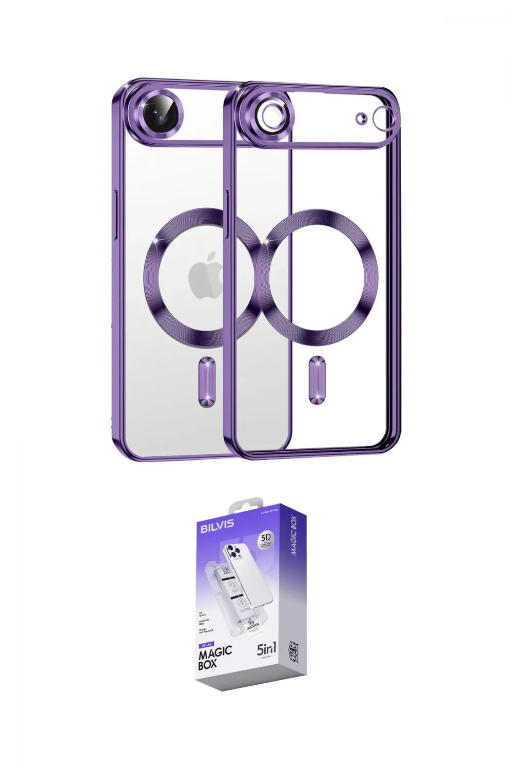 ieg™ iPhone 17 Air Kılıf Nova Işık Özel Seri - Siyah Bilvis 5in1 3D Magic Cam Ekran Koruyucu