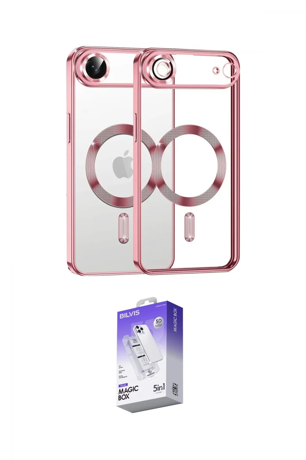 ieg™ iPhone 17 Air Kılıf Nova Işık Özel Seri - Siyah Bilvis 5in1 3D Magic Cam Ekran Koruyucu