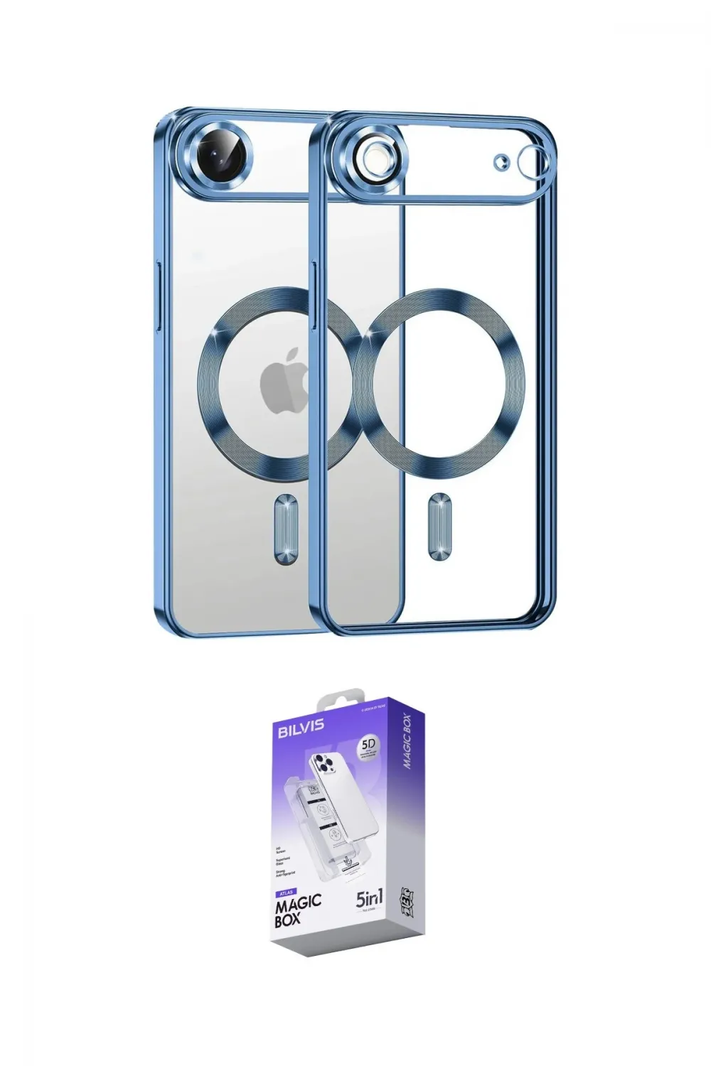 ieg™ iPhone 17 Air Kılıf Nova Işık Özel Seri - Siyah Bilvis 5in1 3D Magic Cam Ekran Koruyucu
