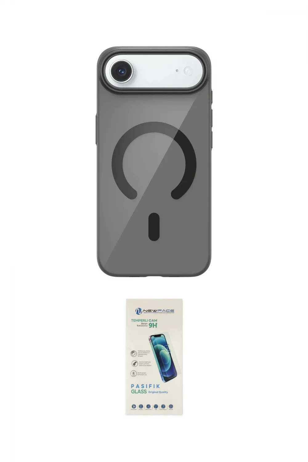 ieg™ iPhone 17 Air Kılıf Pusula Form Özel Seri - Şeffaf Pasifik Cam Ekran Koruyucu
