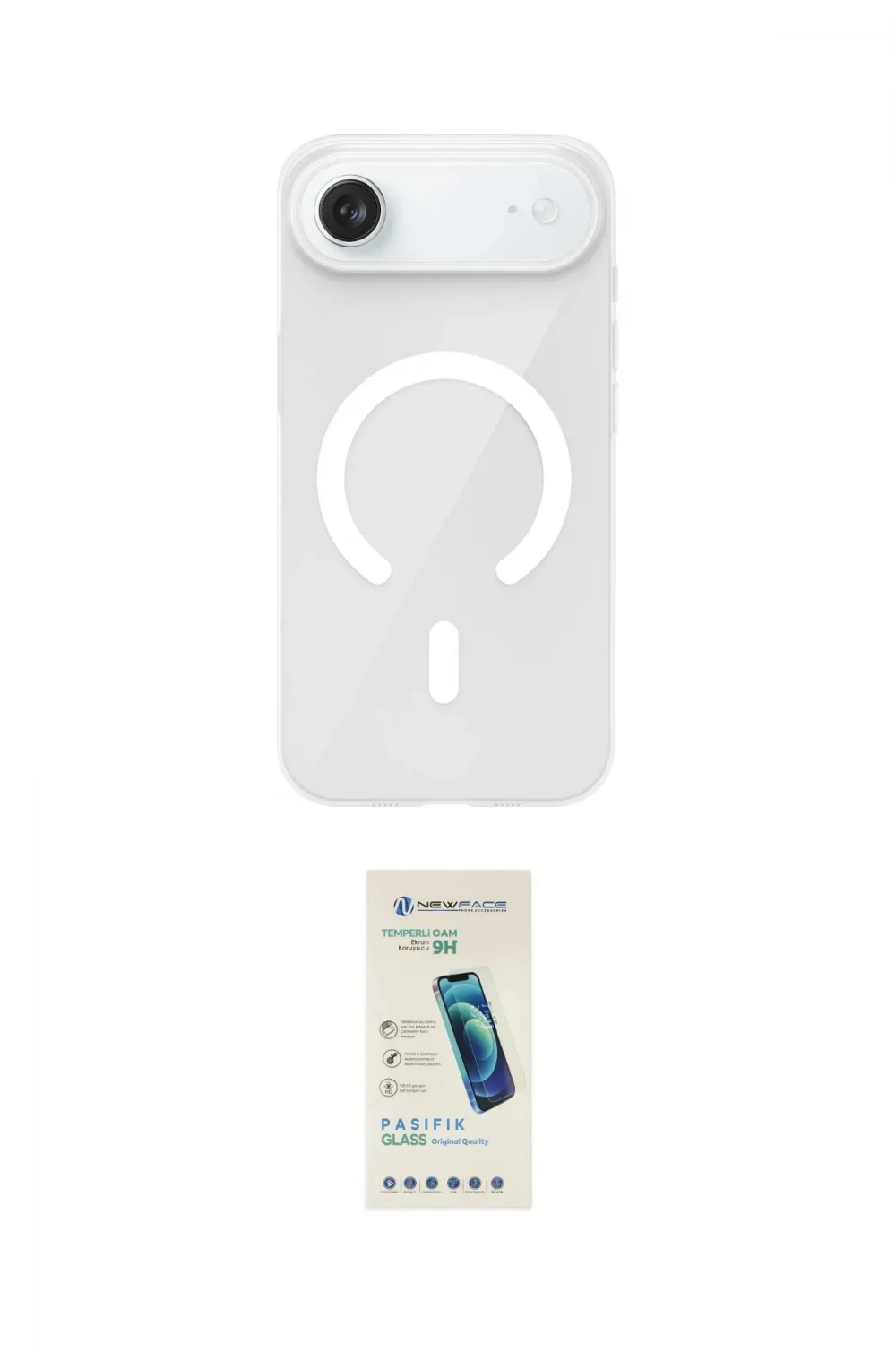 ieg™ iPhone 17 Air Kılıf Pusula Form Özel Seri - Şeffaf Pasifik Cam Ekran Koruyucu