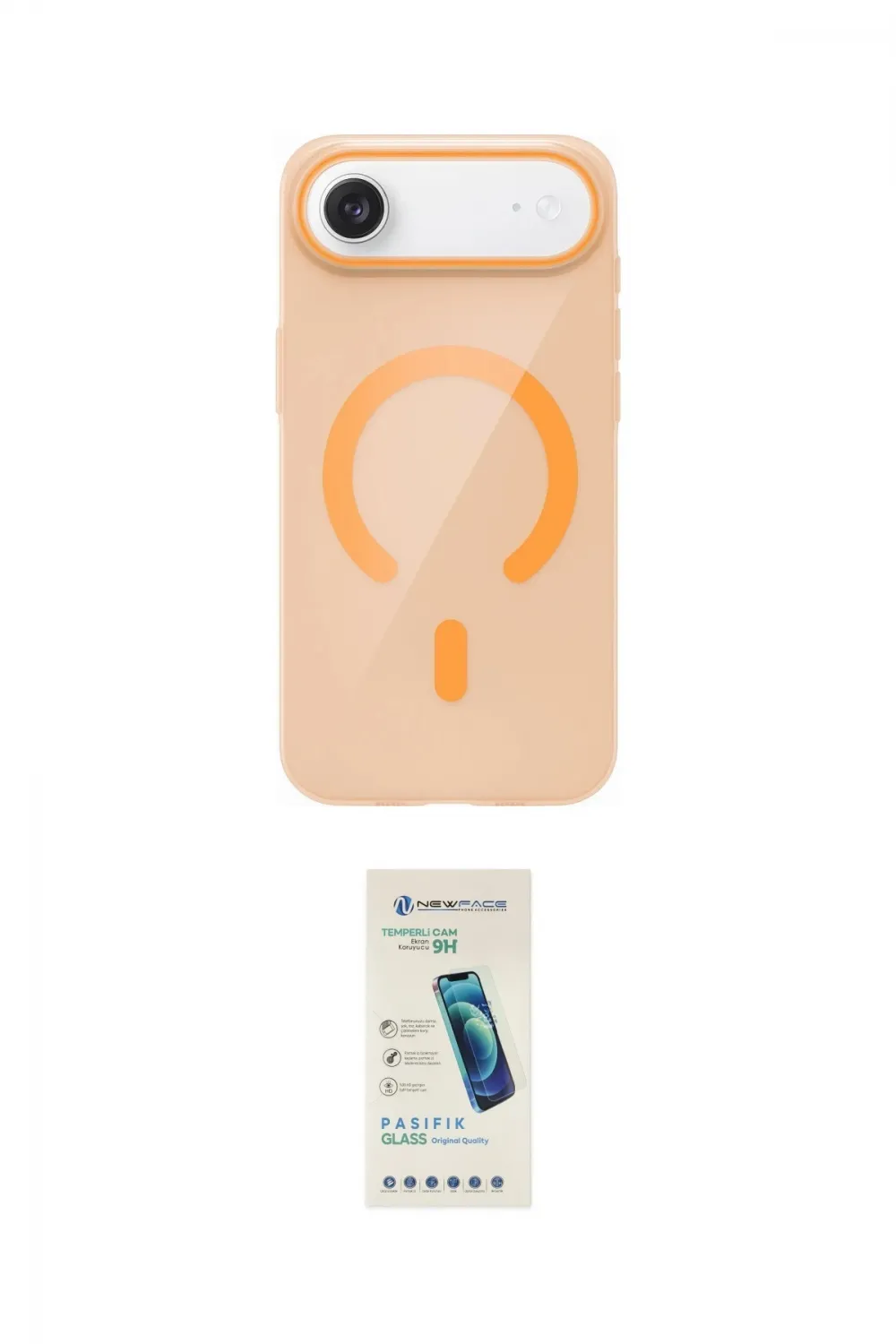 ieg™ iPhone 17 Air Kılıf Pusula Form Özel Seri - Şeffaf Pasifik Cam Ekran Koruyucu