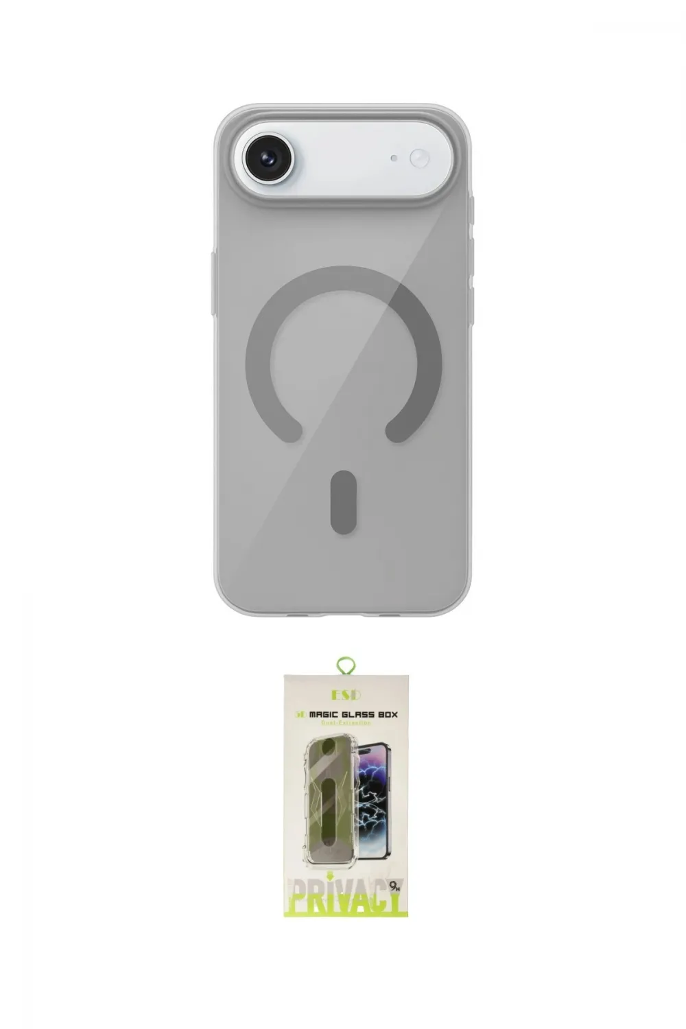 ieg™ iPhone 17 Air Kılıf Pusula Form Özel Seri - Siyah Joko Magic 5D Hayalet Cam