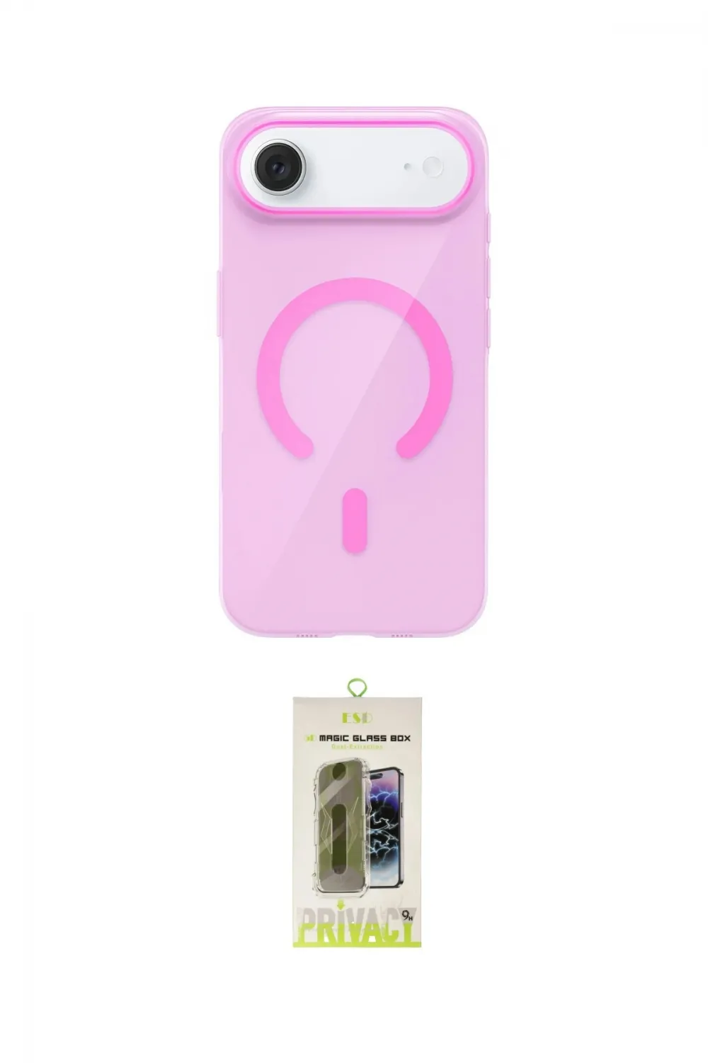 ieg™ iPhone 17 Air Kılıf Pusula Form Özel Seri - Siyah Joko Magic 5D Hayalet Cam