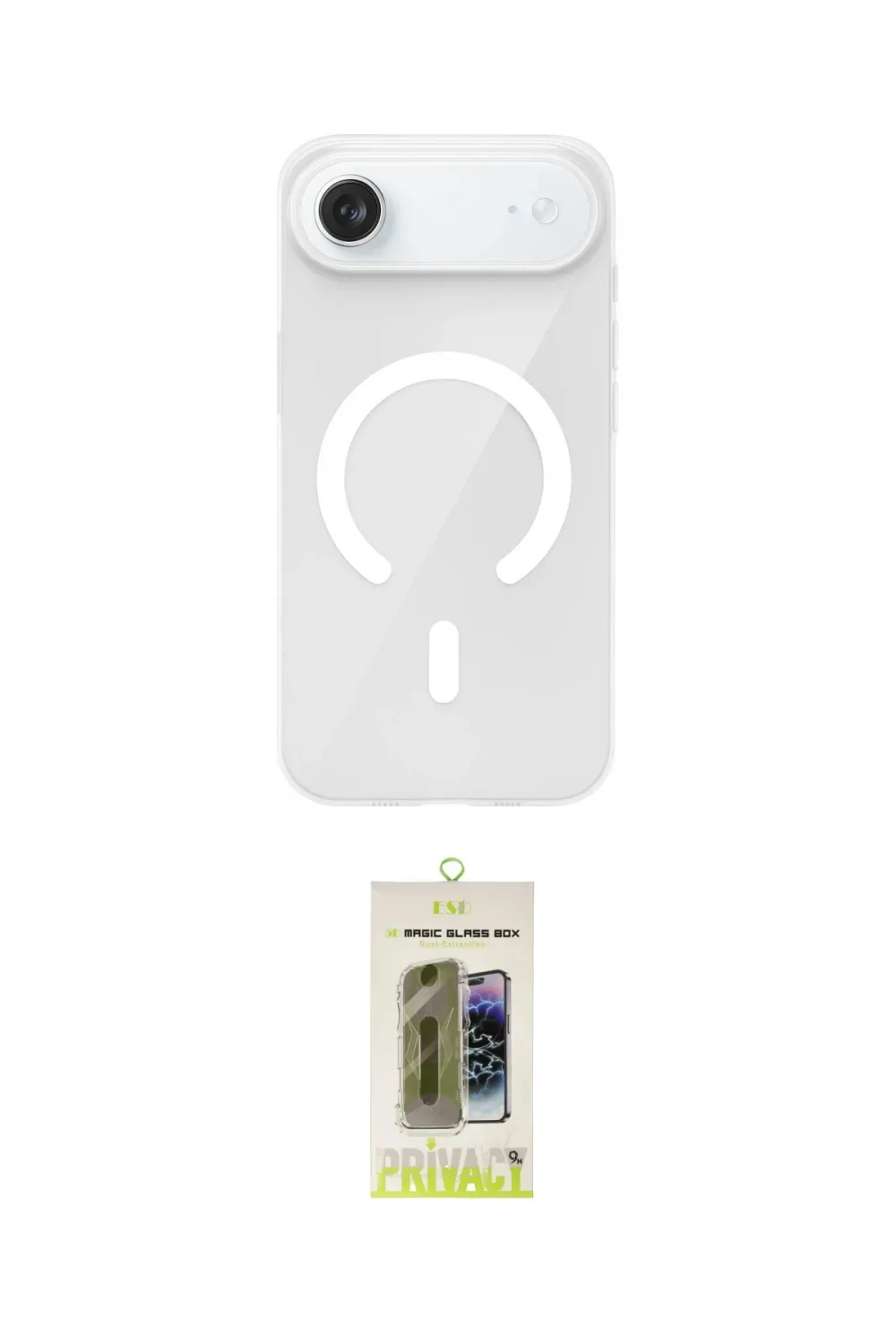 ieg™ iPhone 17 Air Kılıf Pusula Form Özel Seri - Siyah Joko Magic 5D Hayalet Cam