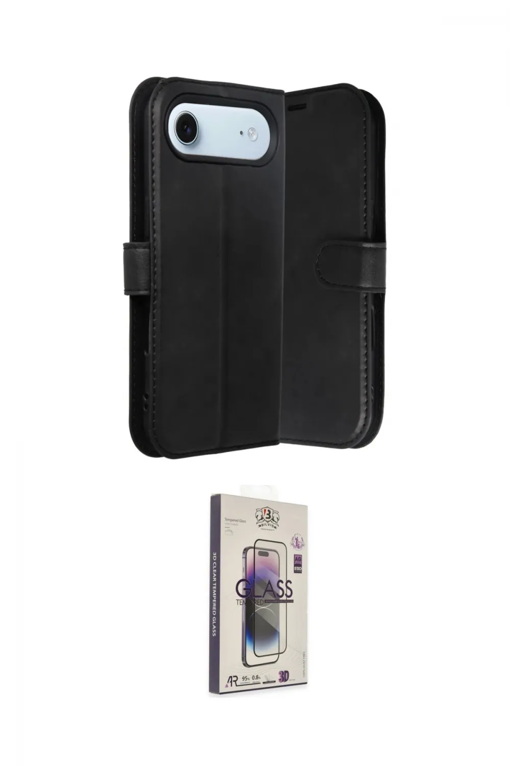 ieg™ iPhone 17 Air Kılıf Siluet Işık Serisi - Siyah Bilvis 3D Cam Ekran Koruyucu