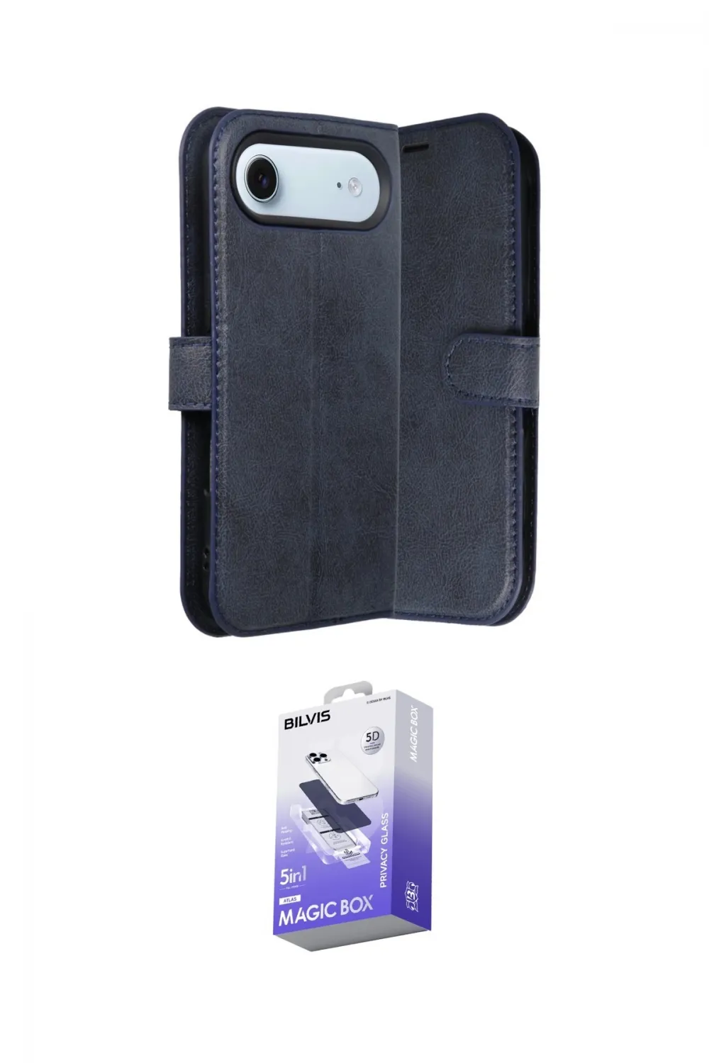 ieg™ iPhone 17 Air Kılıf Siluet Işık Serisi - Siyah Bilvis 5in1 5D Magic Hayalet Cam Ekran Koruyucu