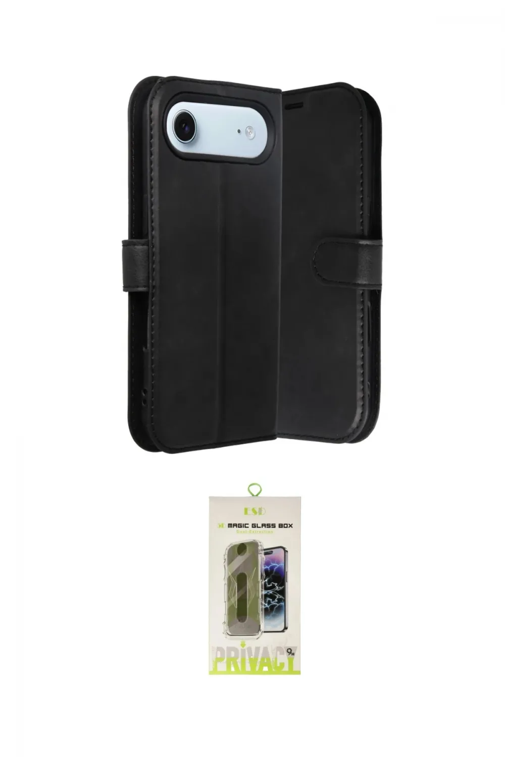 ieg™ iPhone 17 Air Kılıf Siluet Işık Serisi - Siyah Joko Magic 5D Hayalet Cam