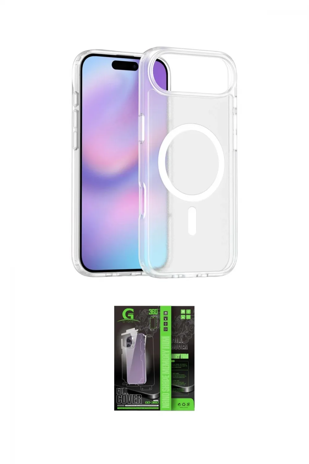 ieg™ iPhone 17 Air Kılıf Siluet Minimal Prime - Şeffaf 360 Full Body Arka Koruyucu