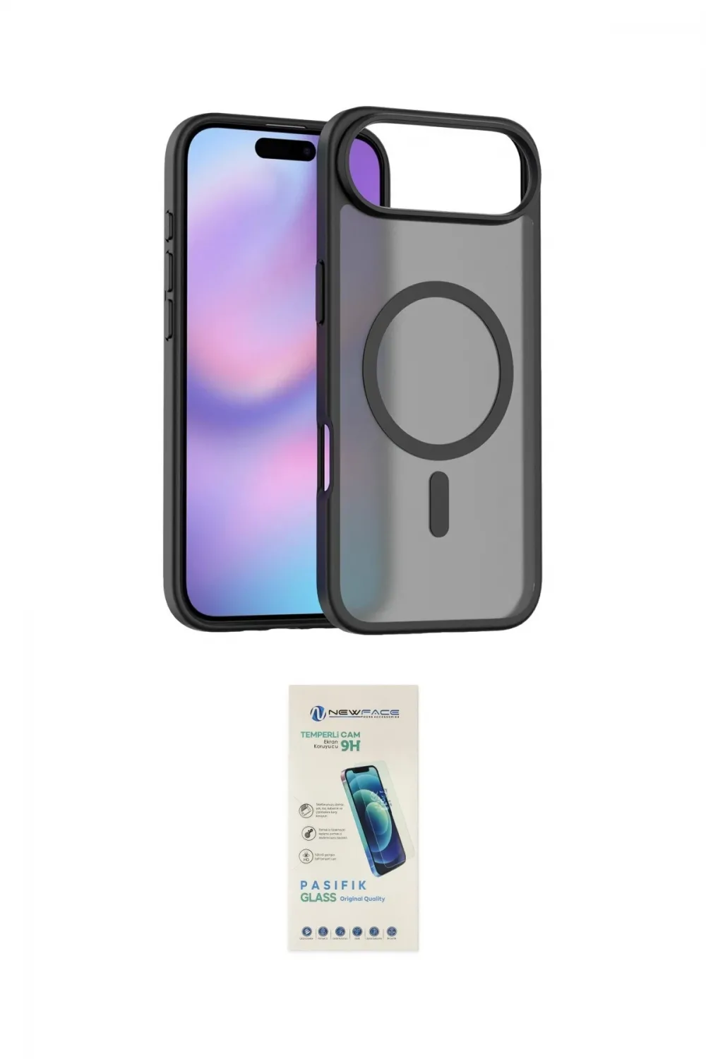 ieg™ iPhone 17 Air Kılıf Siluet Minimal Prime - Şeffaf Pasifik Cam Ekran Koruyucu