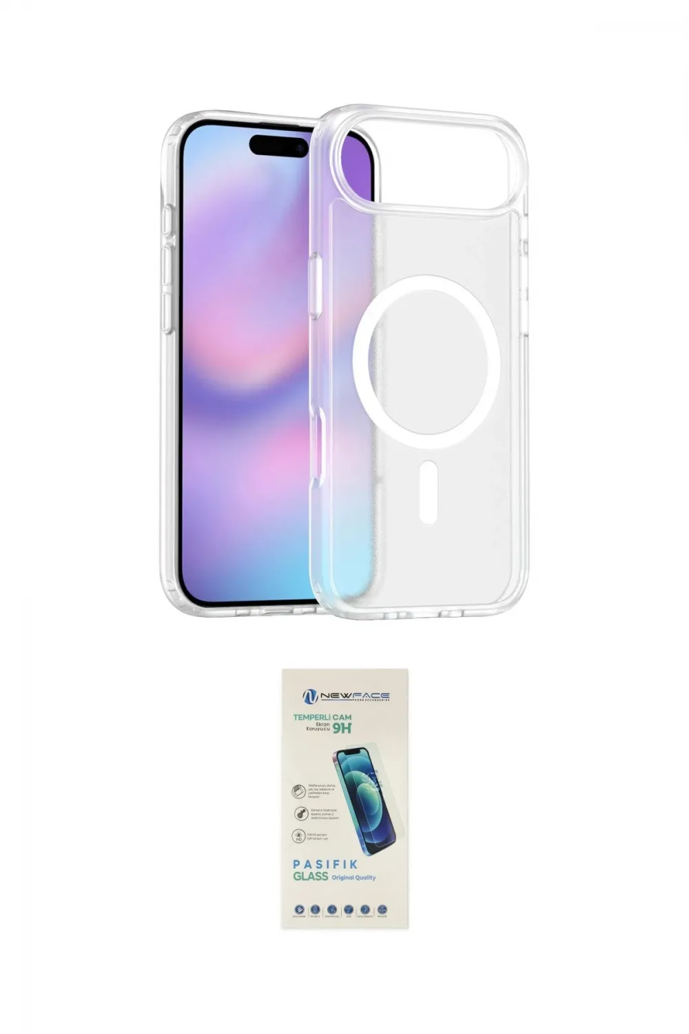 ieg™ iPhone 17 Air Kılıf Siluet Minimal Prime - Şeffaf Pasifik Cam Ekran Koruyucu
