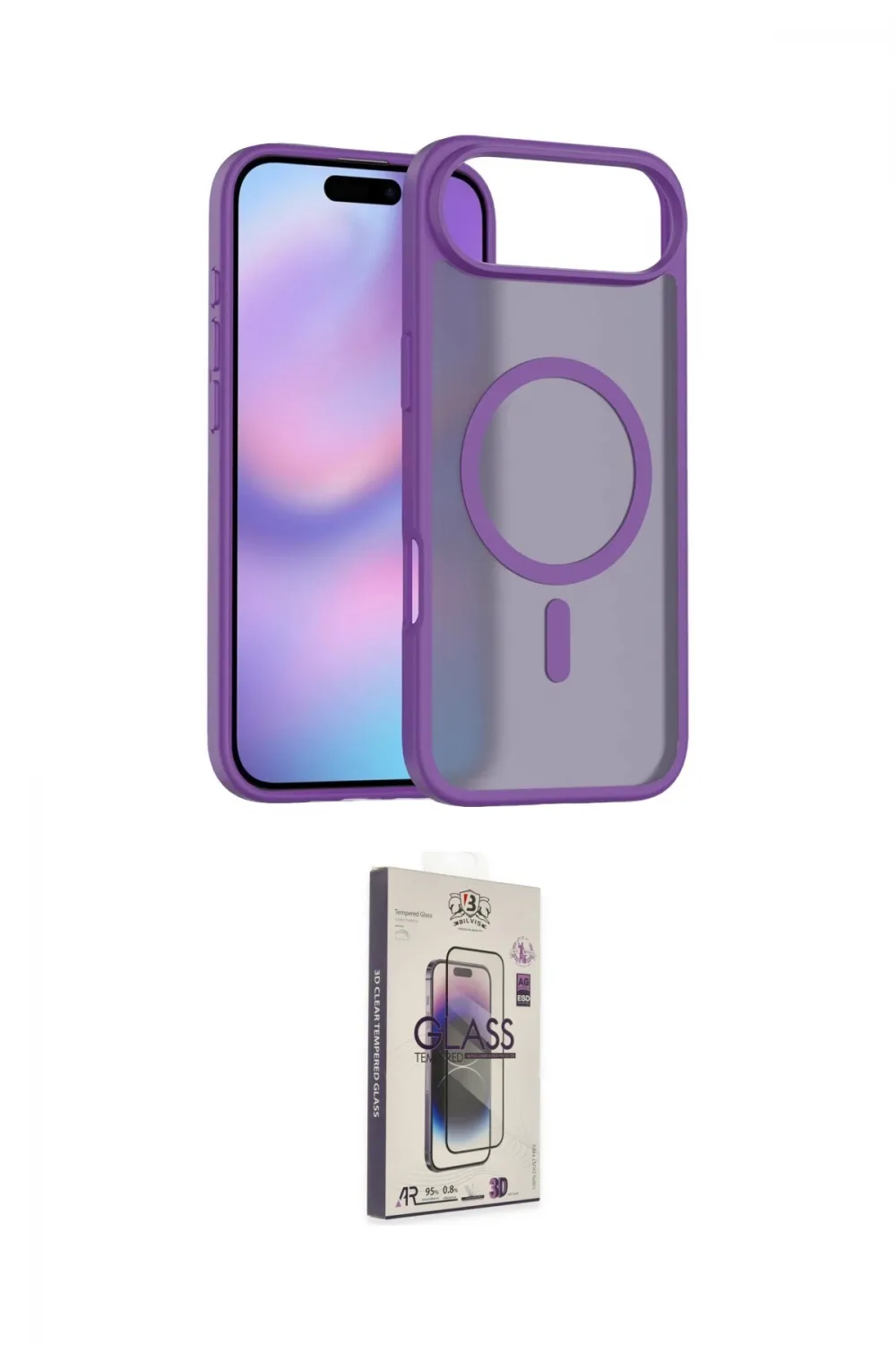 ieg™ iPhone 17 Air Kılıf Siluet Minimal Prime - Siyah Bilvis 3D Cam Ekran Koruyucu