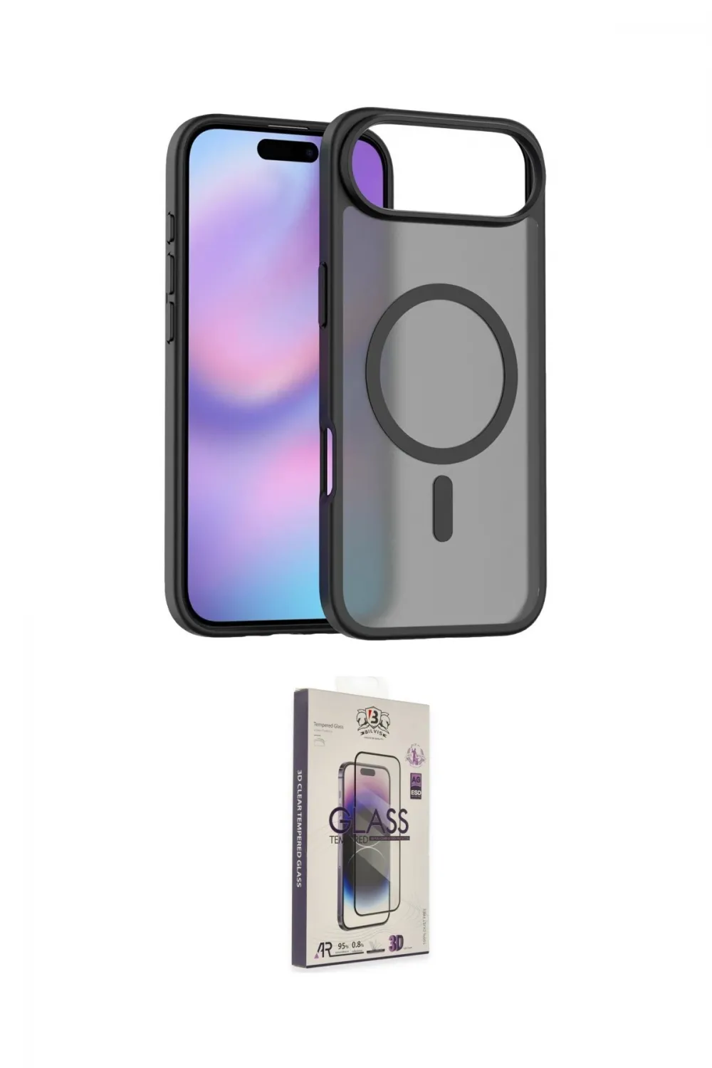 ieg™ iPhone 17 Air Kılıf Siluet Minimal Prime - Siyah Bilvis 3D Cam Ekran Koruyucu